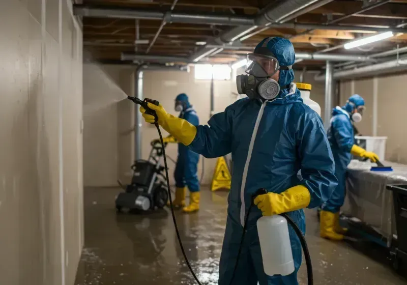 Basement Sanitization and Antimicrobial Treatment process in Ontario, NY